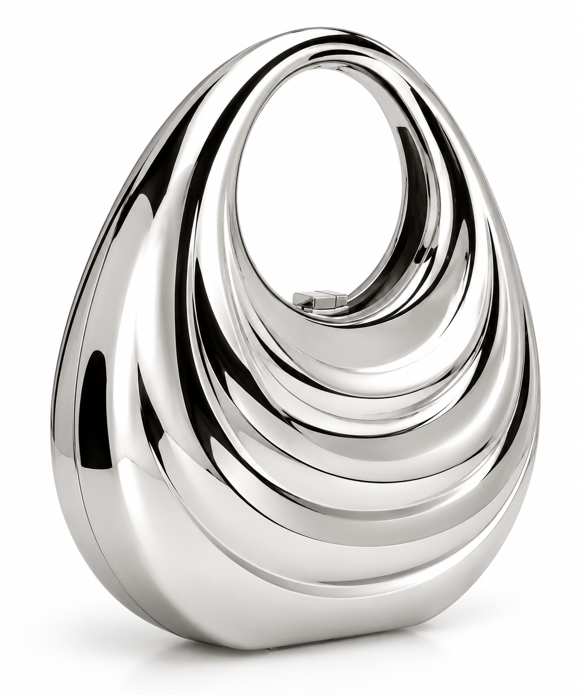 Elara Sculptural Silver Bag