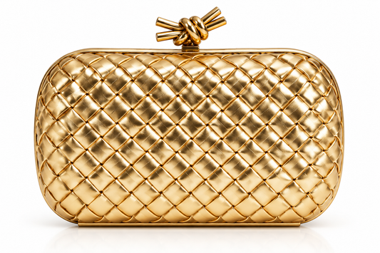 Gold Woven Evening Clutch
