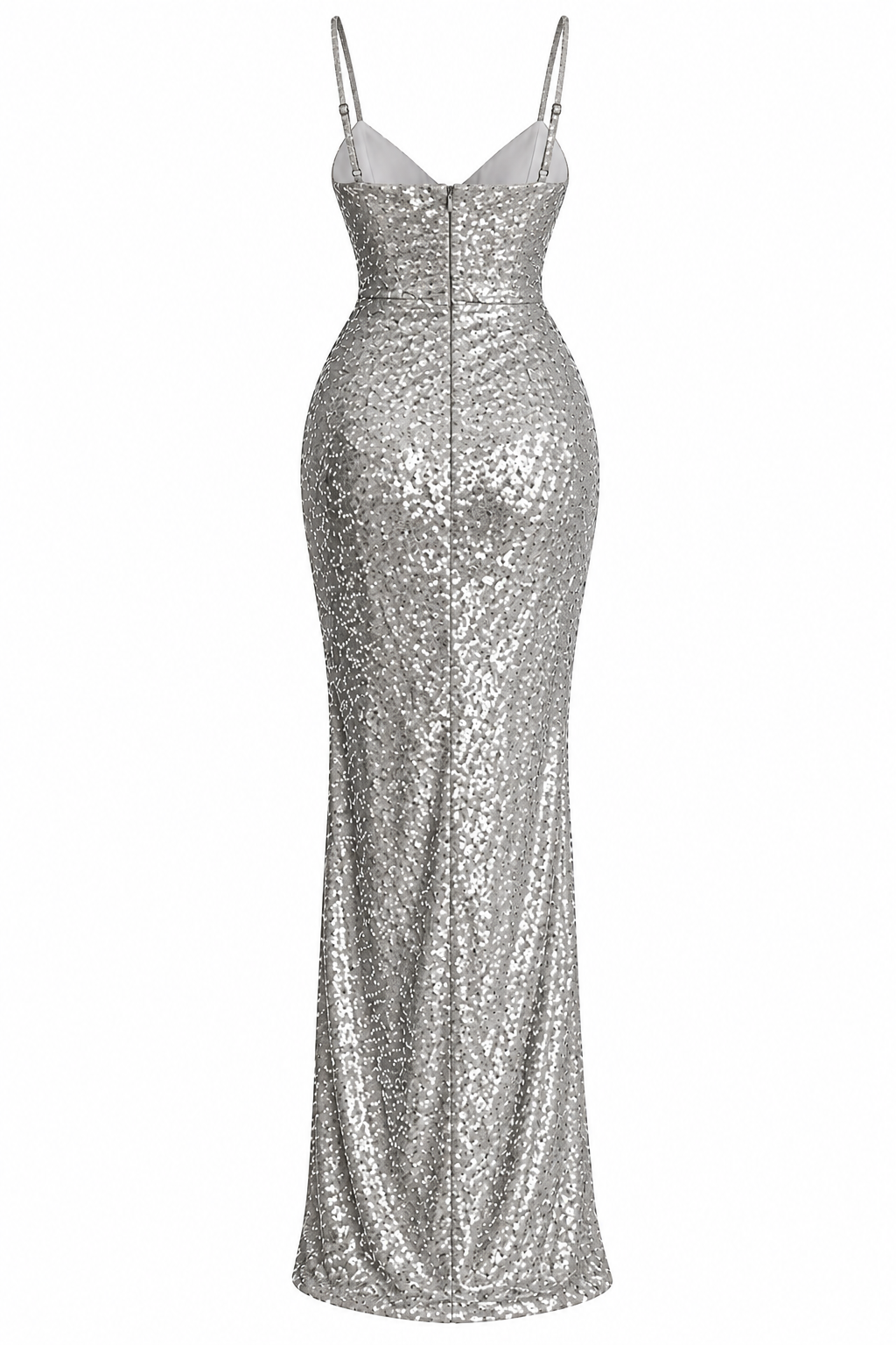 Celestia Silver Sequin Maxi Dress & Embellished Cropped Blazer Set
