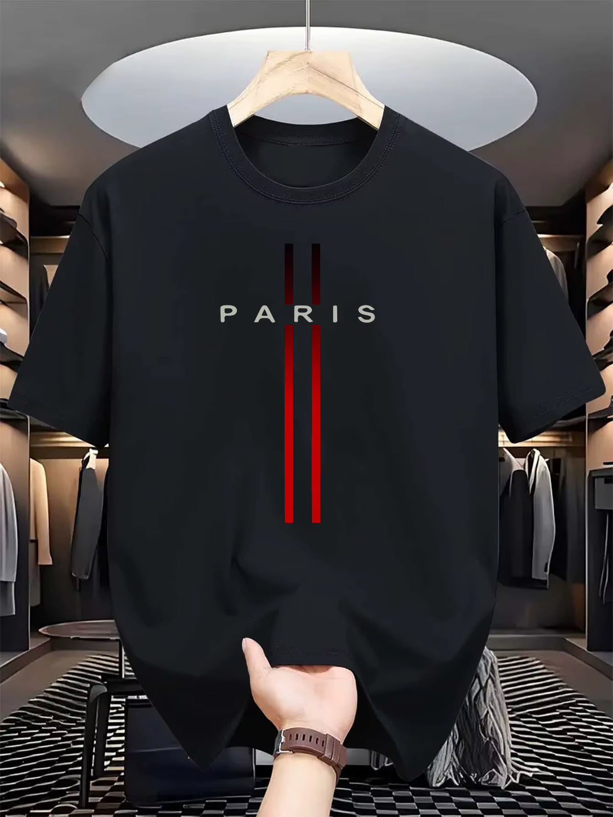 Casual Crew Neck Paris T-Shirt