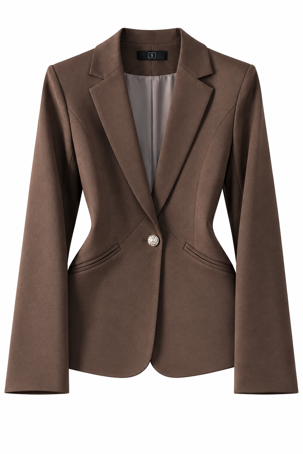Elara Ice Blue Tailored Single Button Blazer