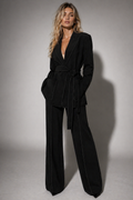 Lace-Tie Blazer & Trouser Set