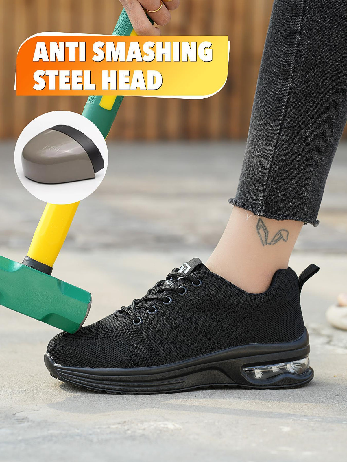 Women's Anti-smash Safety Steel Toe shoes