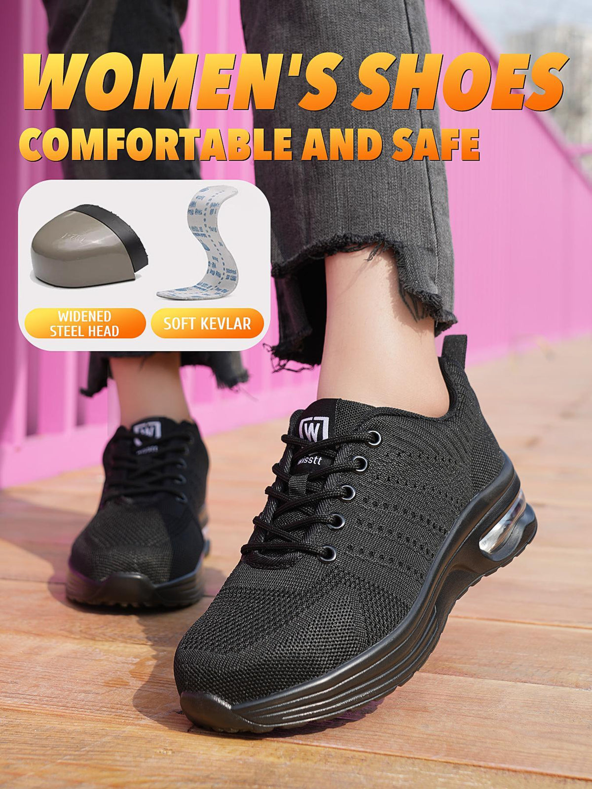 Women's Anti-smash Safety Steel Toe shoes