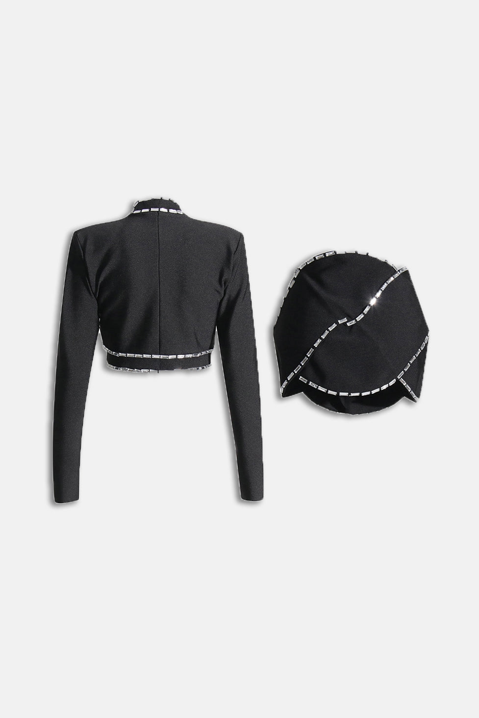 Long Bandage Cropped Blazer Set