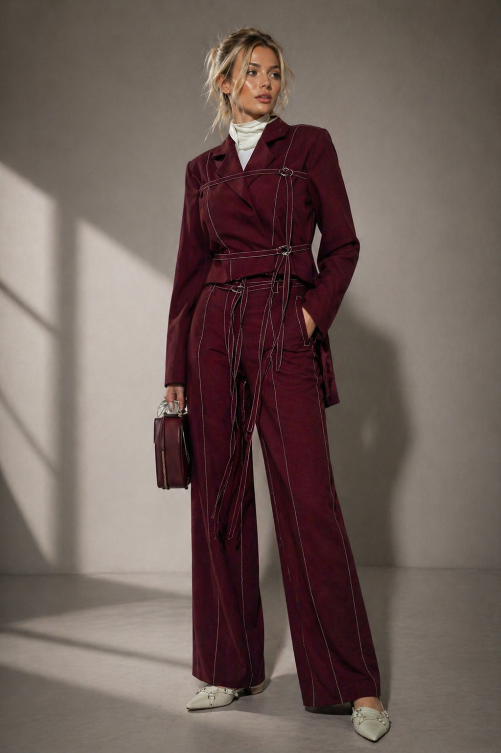 Strap Detail Blazer & Trouser Set