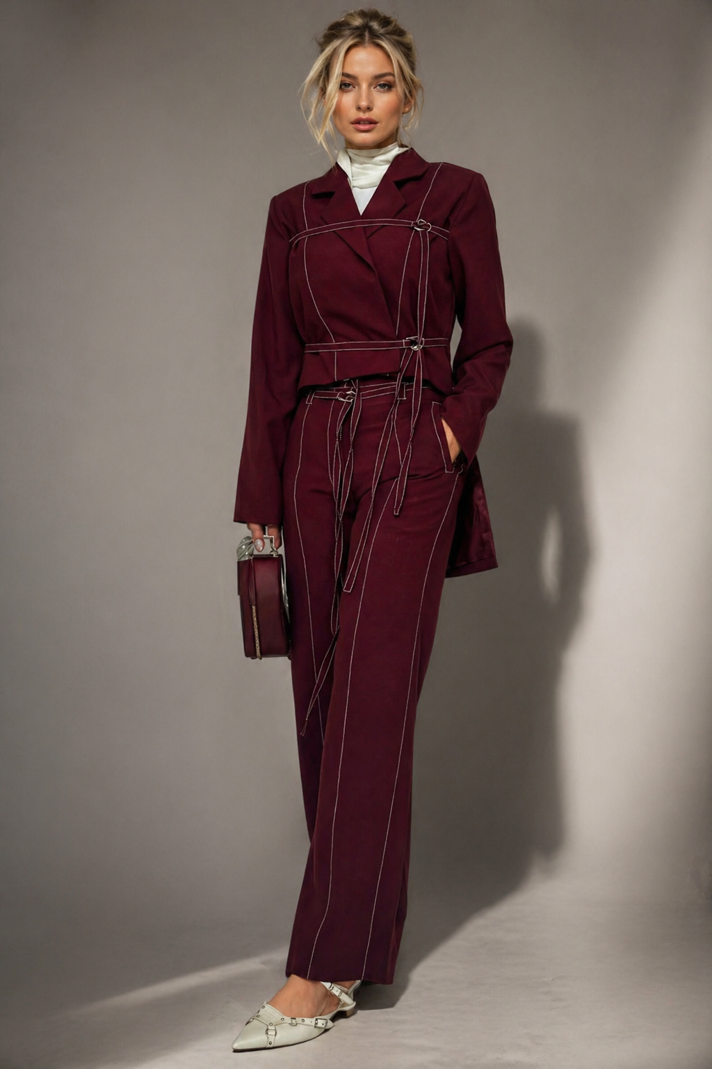 Strap Detail Blazer & Trouser Set