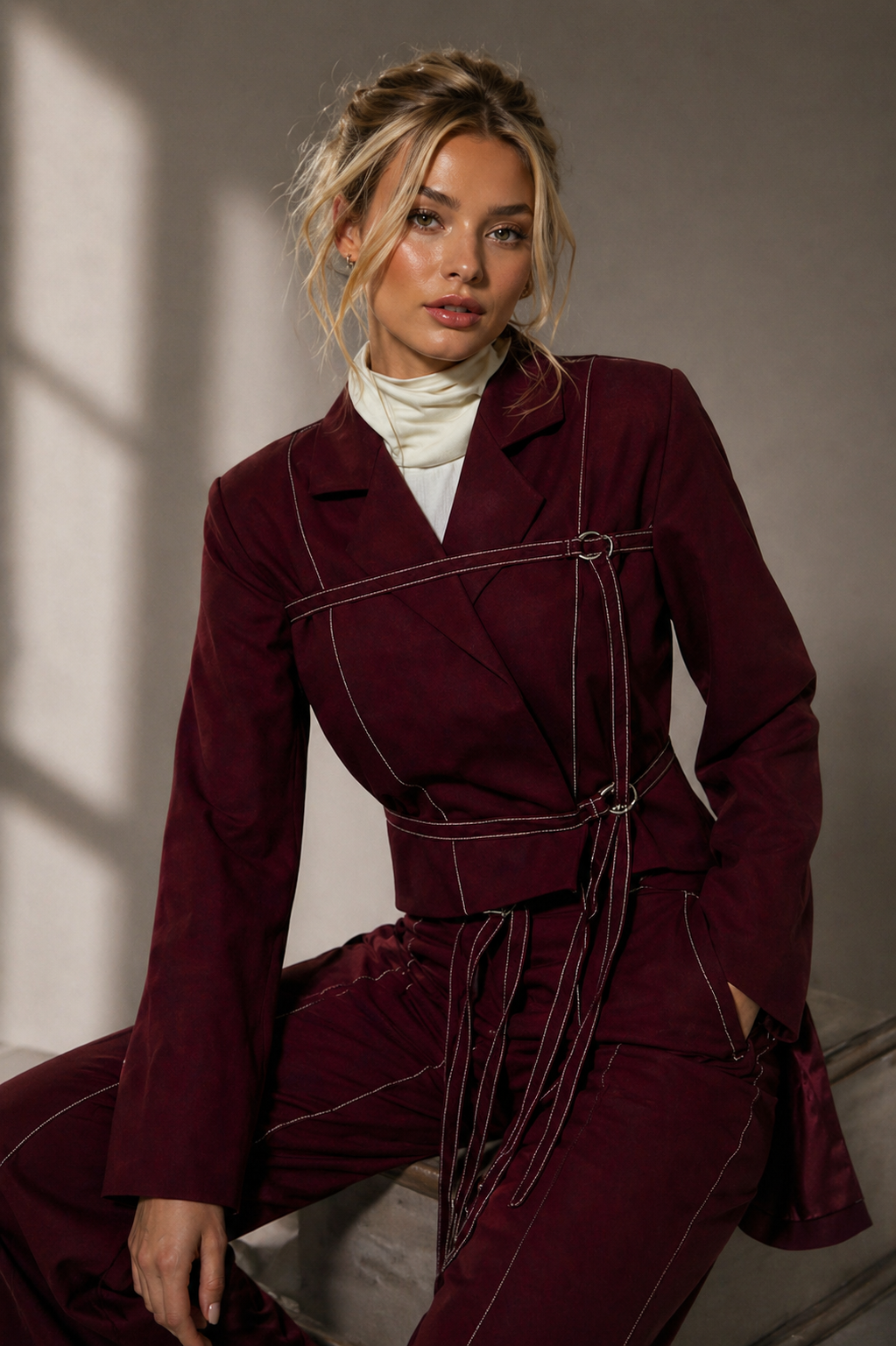 Strap Detail Blazer & Trouser Set