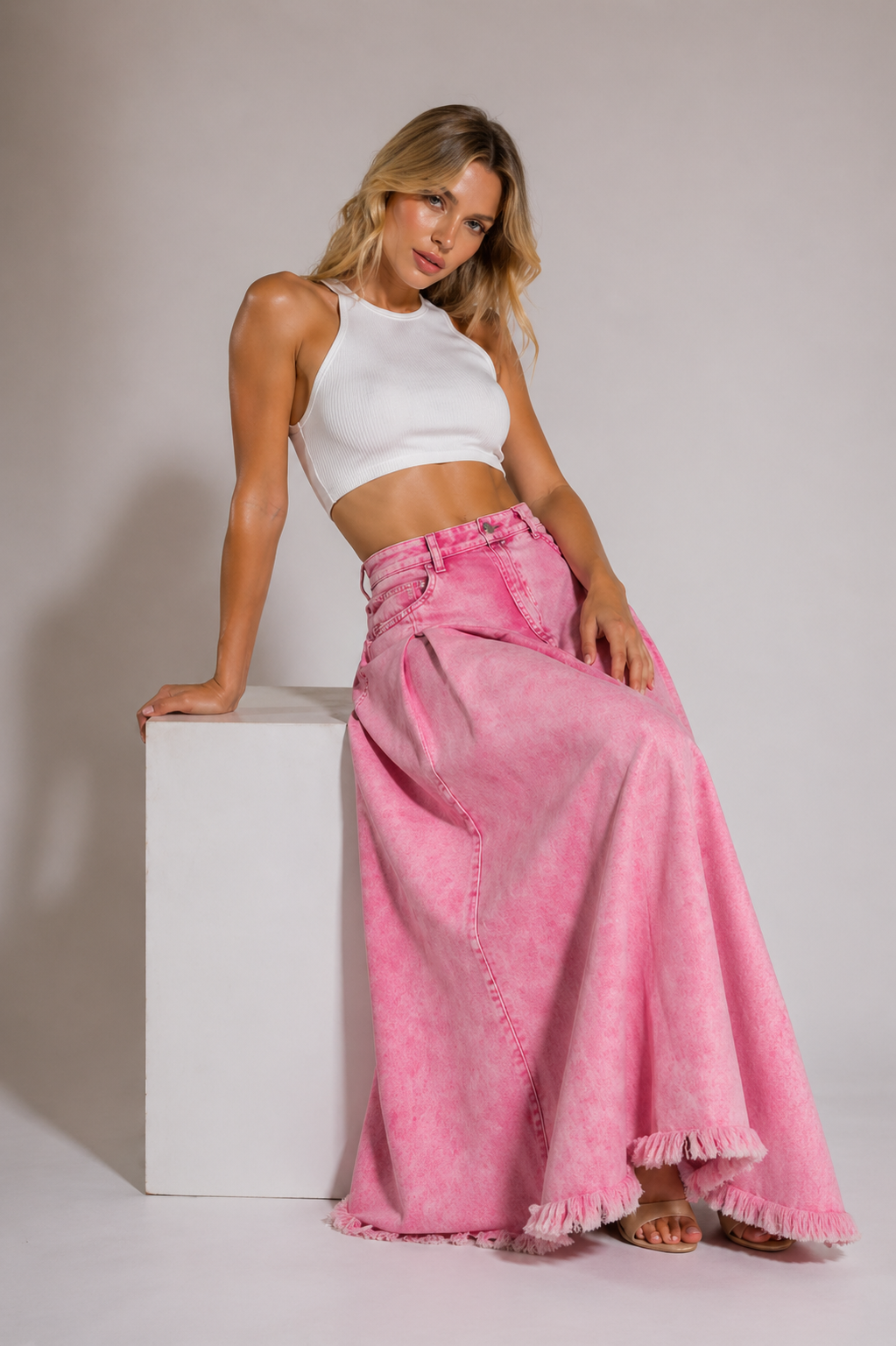 Faiza Maxi Skirt In Pink