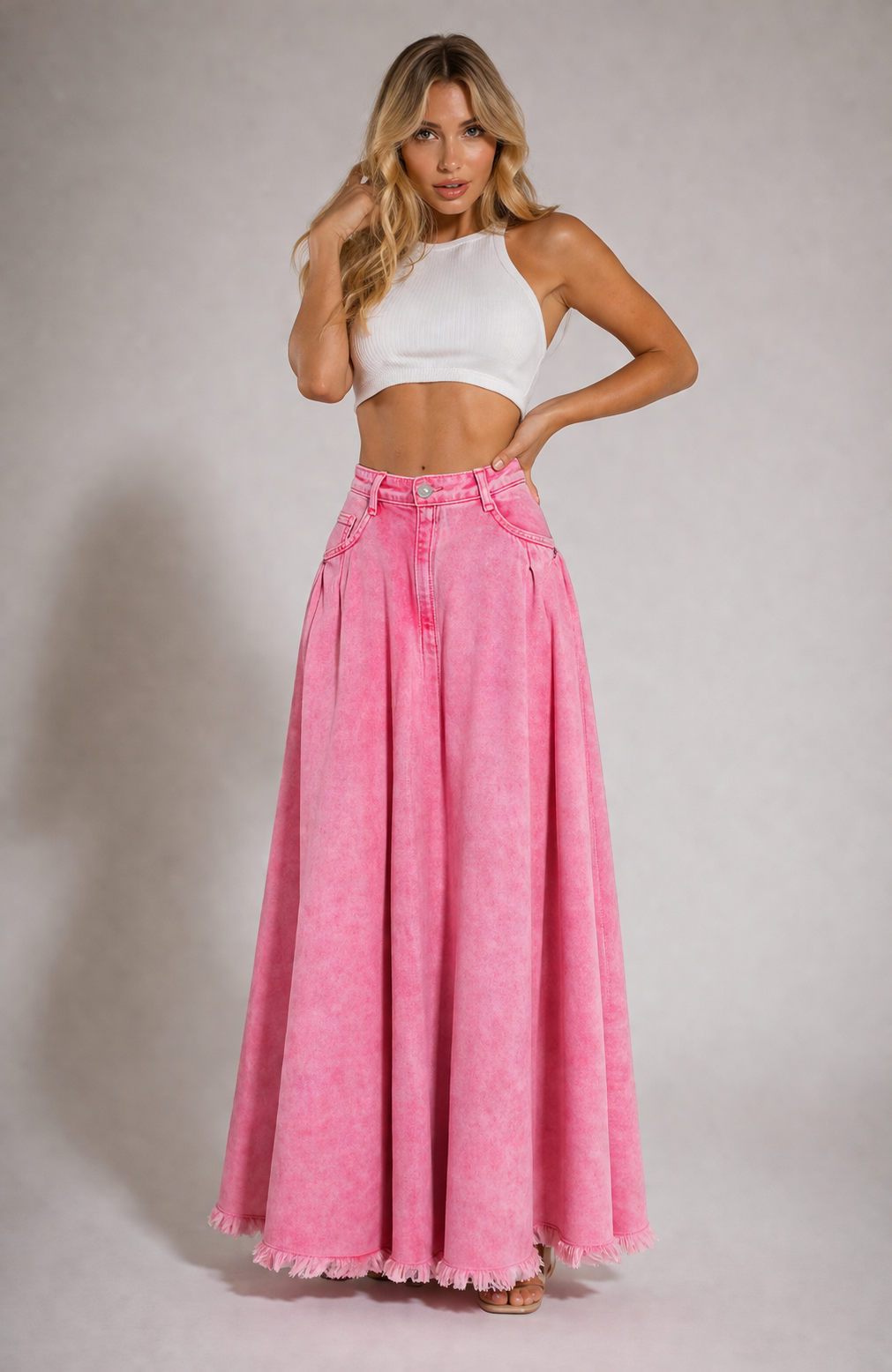Faiza Maxi Skirt In Pink