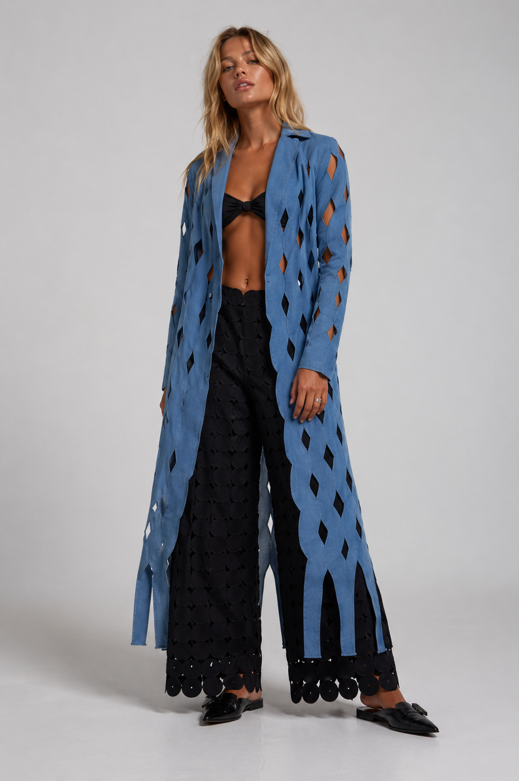 Liza Geometric Cutout Coat