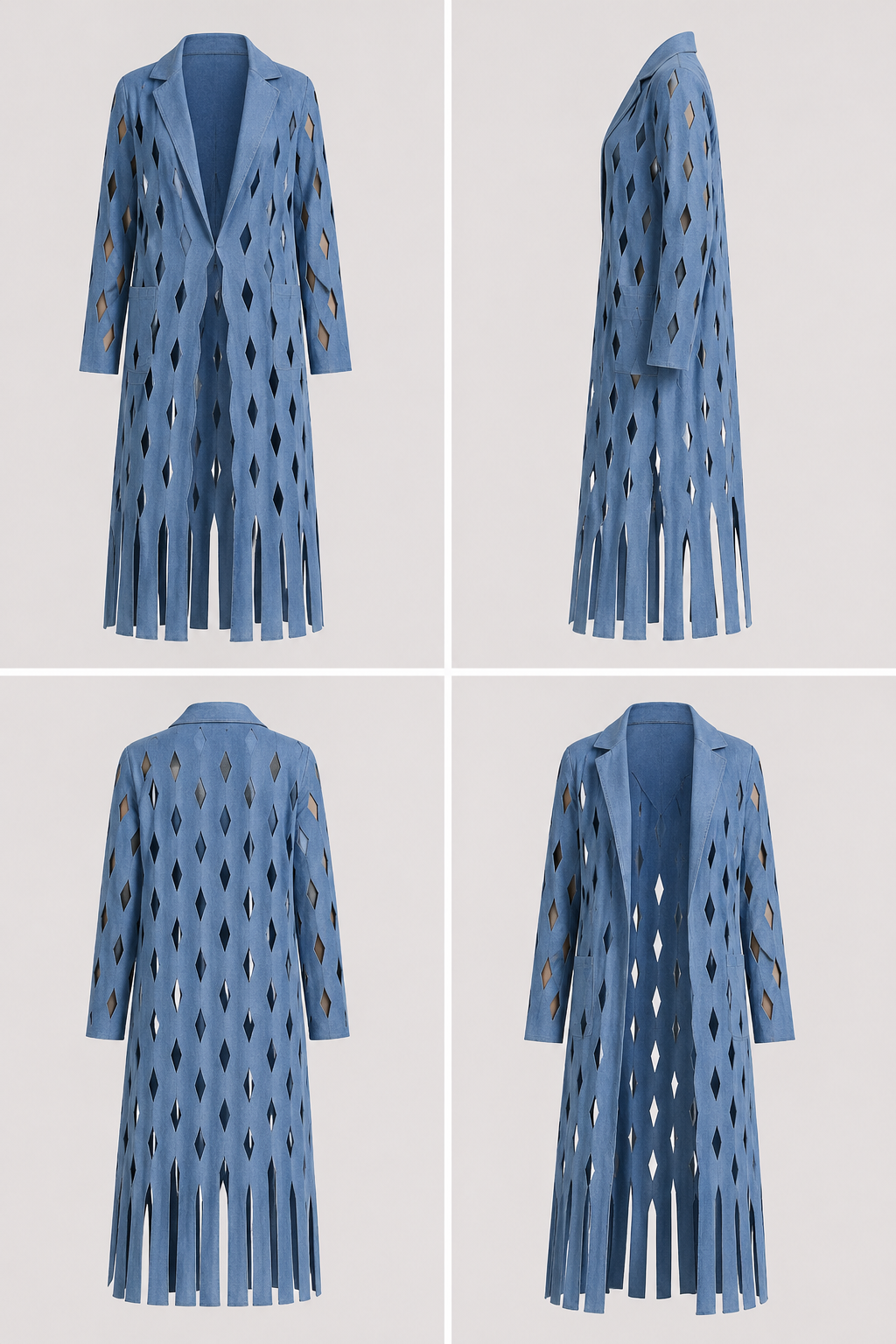 Liza Geometric Cutout Coat