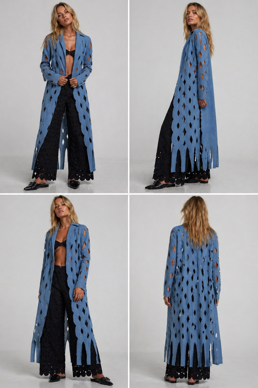 Liza Geometric Cutout Coat