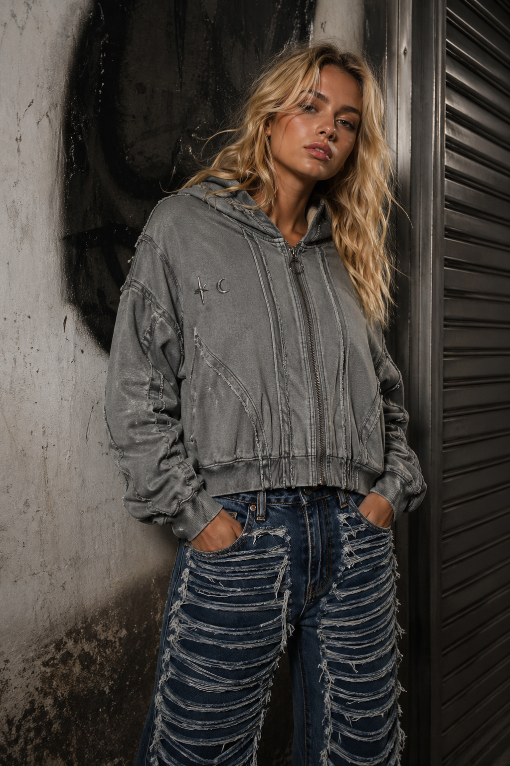 Nada Stripe Hooded Jacket
