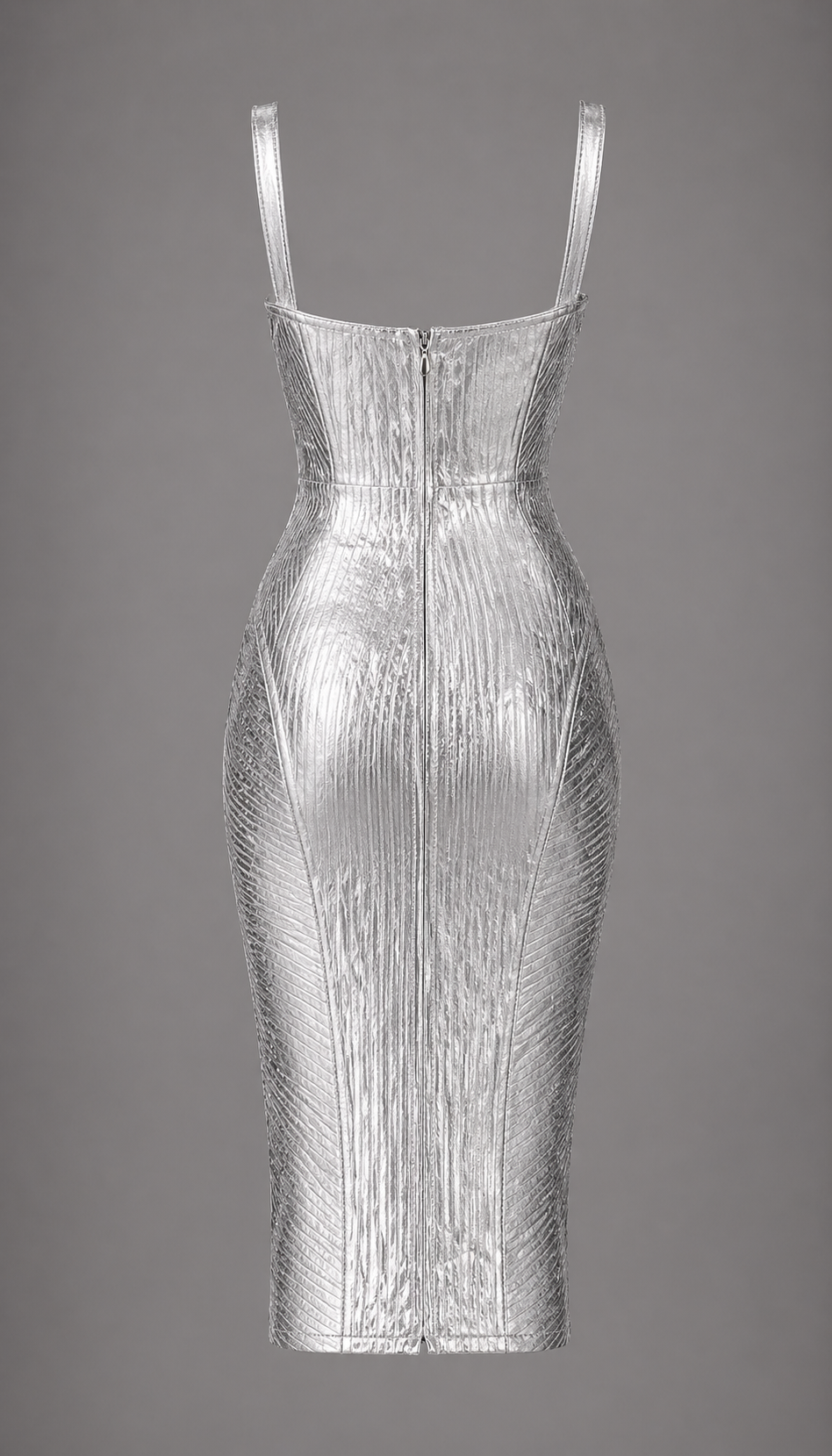 Samira Silver Metallic Bandage Dress