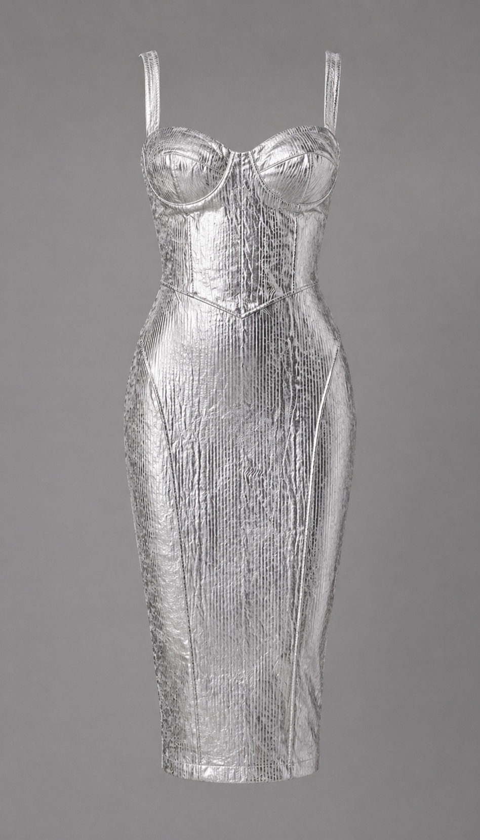 Samira Silver Metallic Bandage Dress