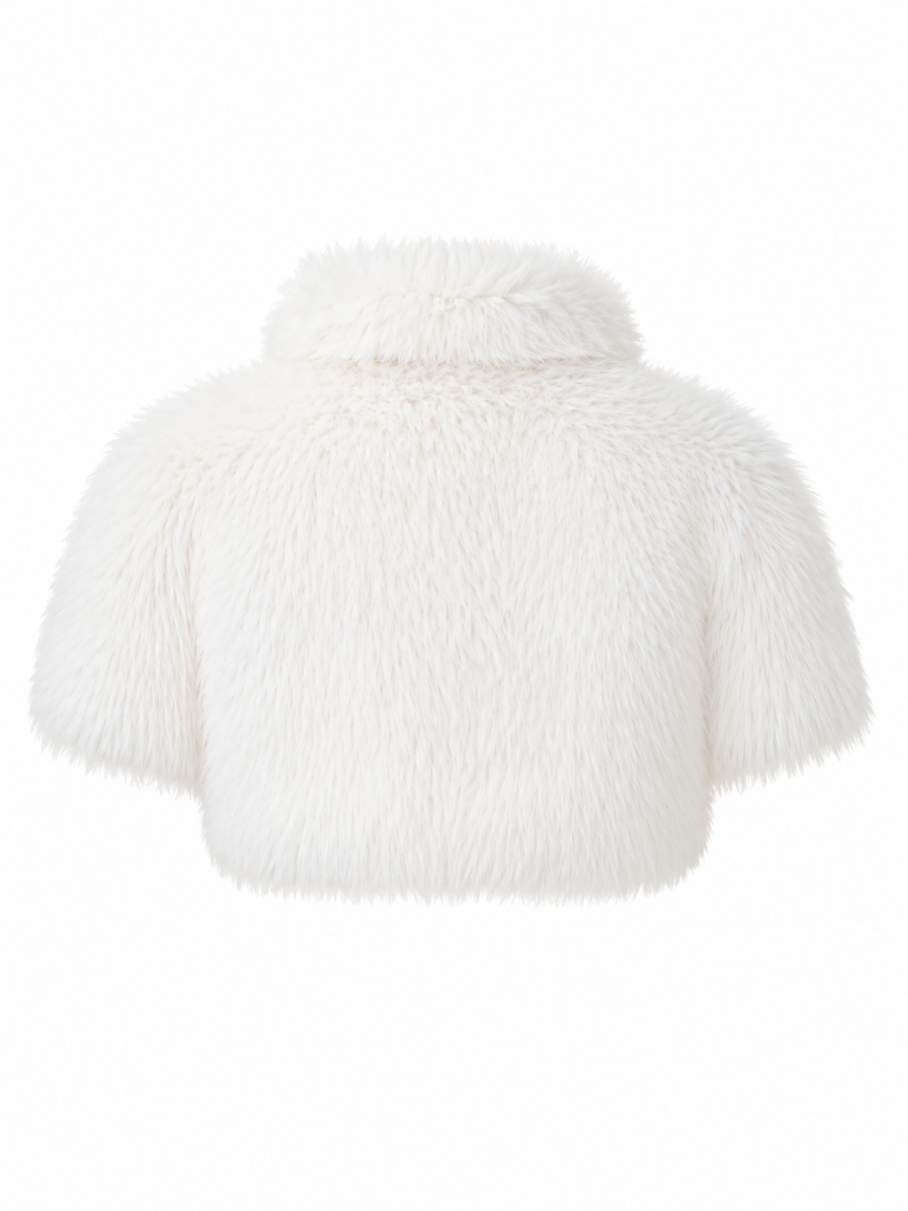 Kira White Fur Cut-Out Cropped Top