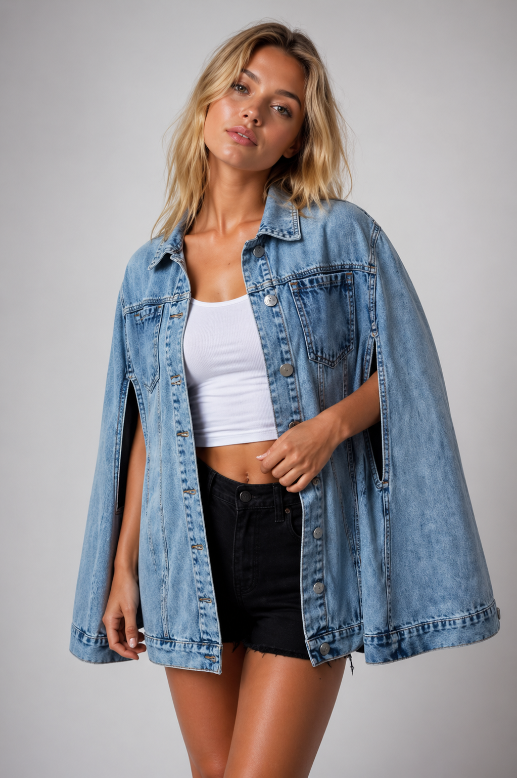 Hadil Asymmetric Shawl Jacket