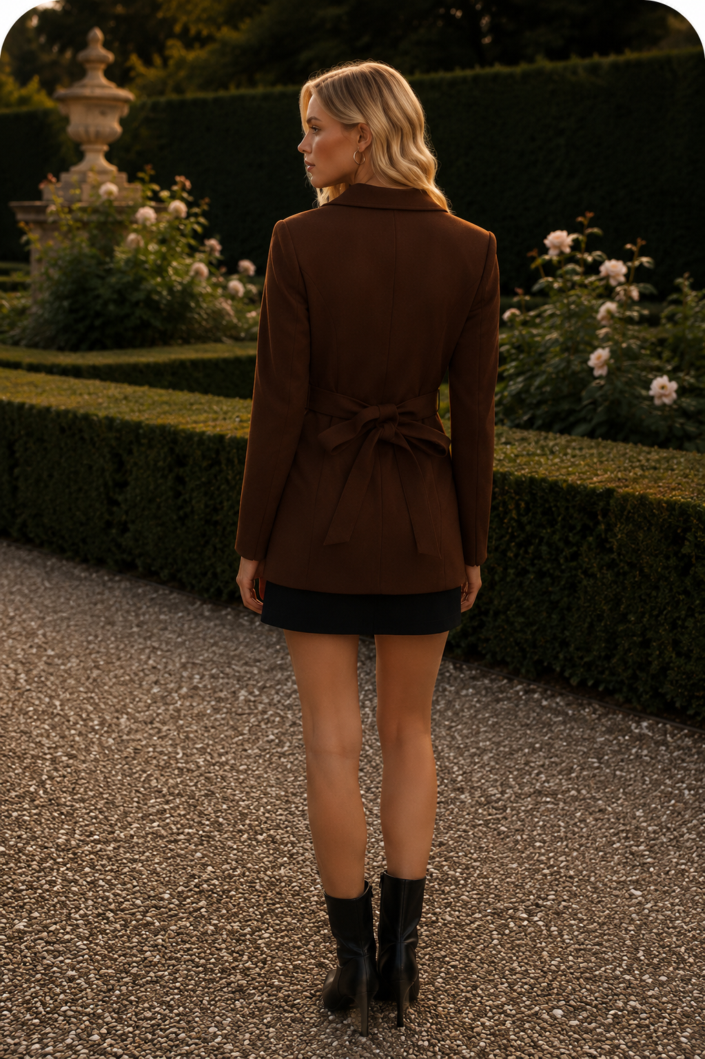Samira Brown tailored blazer with belt details