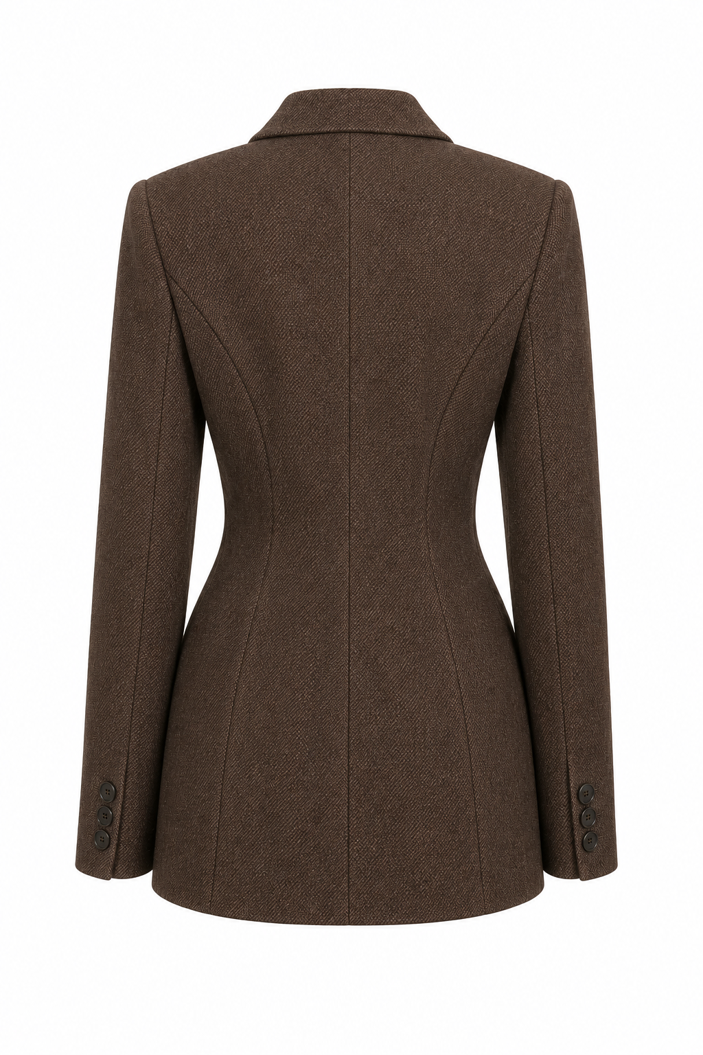 Wiem Brown tweed double-breasted women’s blazer