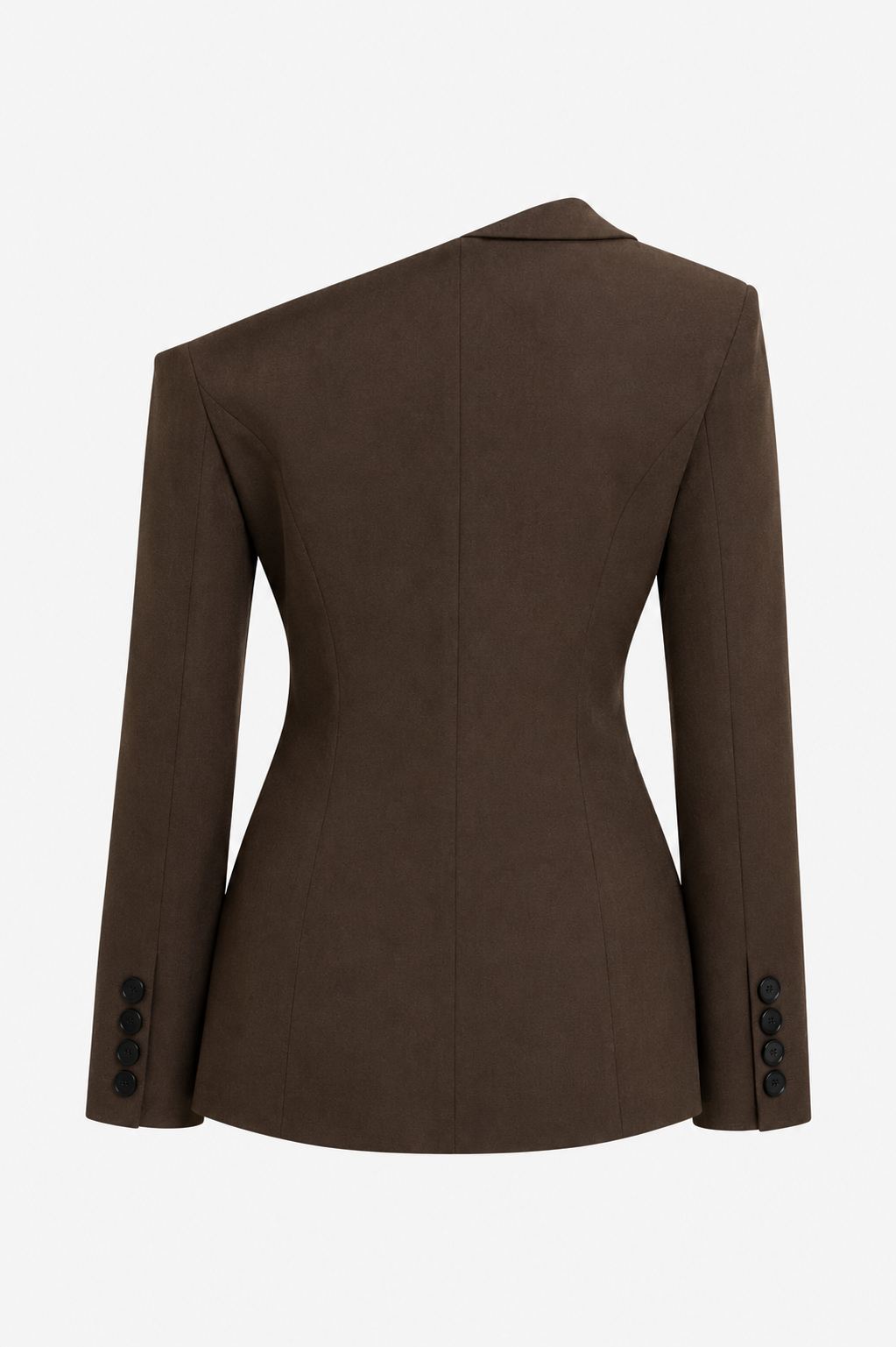 Houda Asymmetrical brown tailored blazer