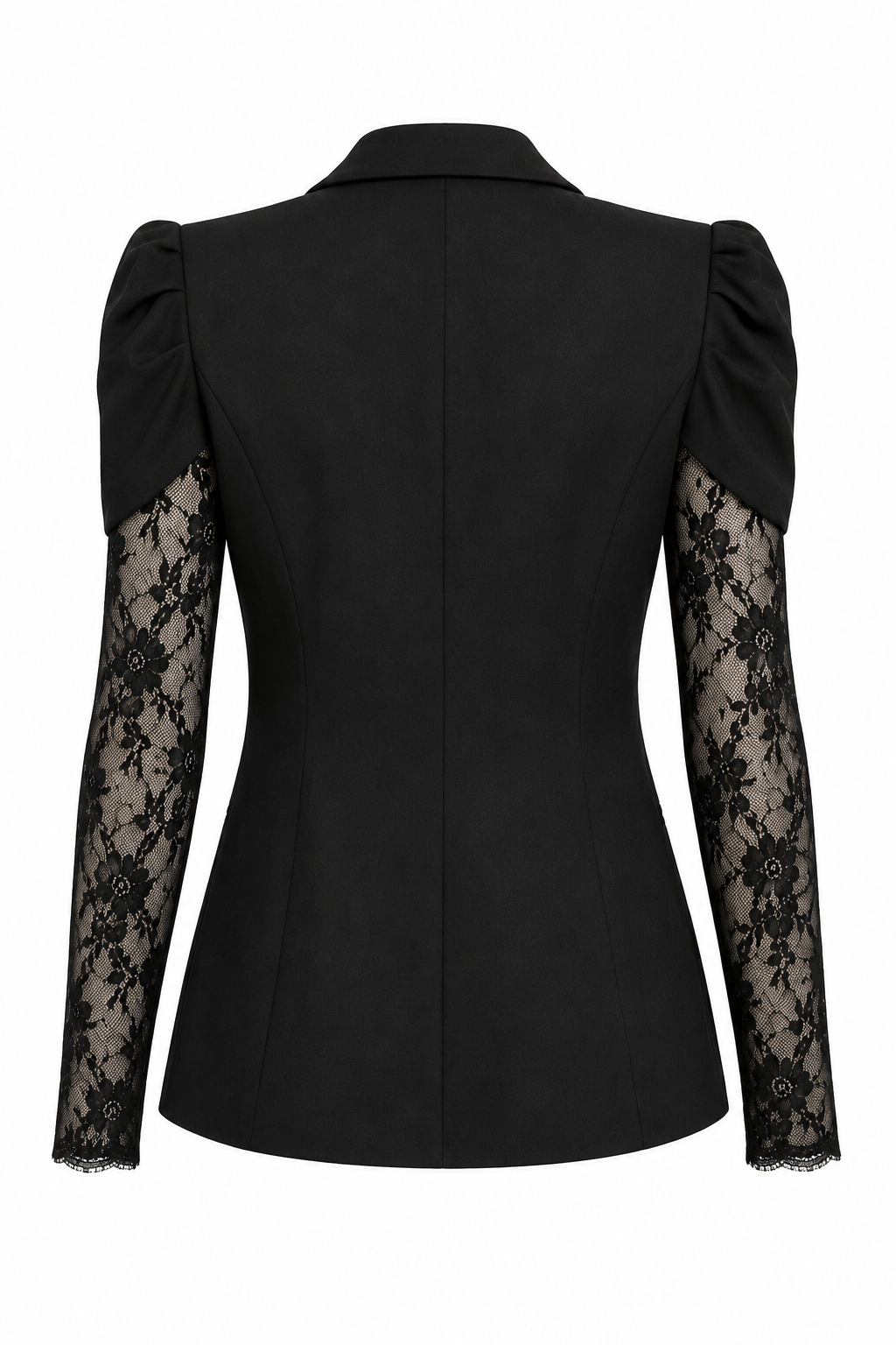 Wiem Black blazer with lace sleeves