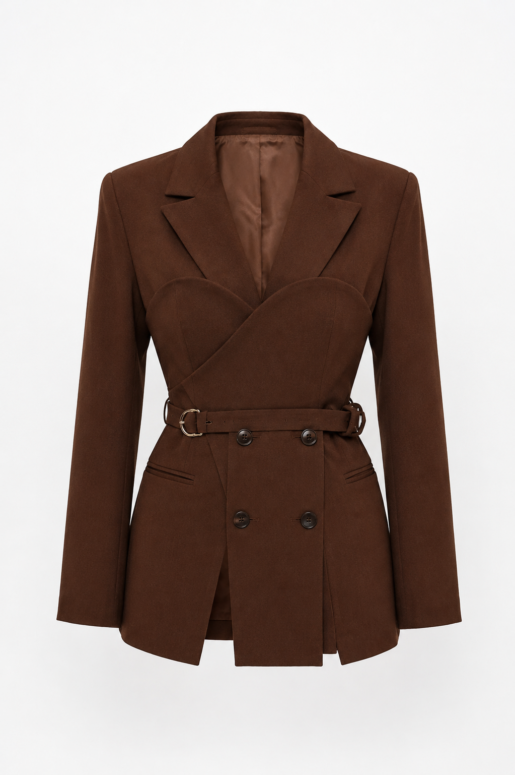 Ahlem Elegant chocolate brown tailored blazer