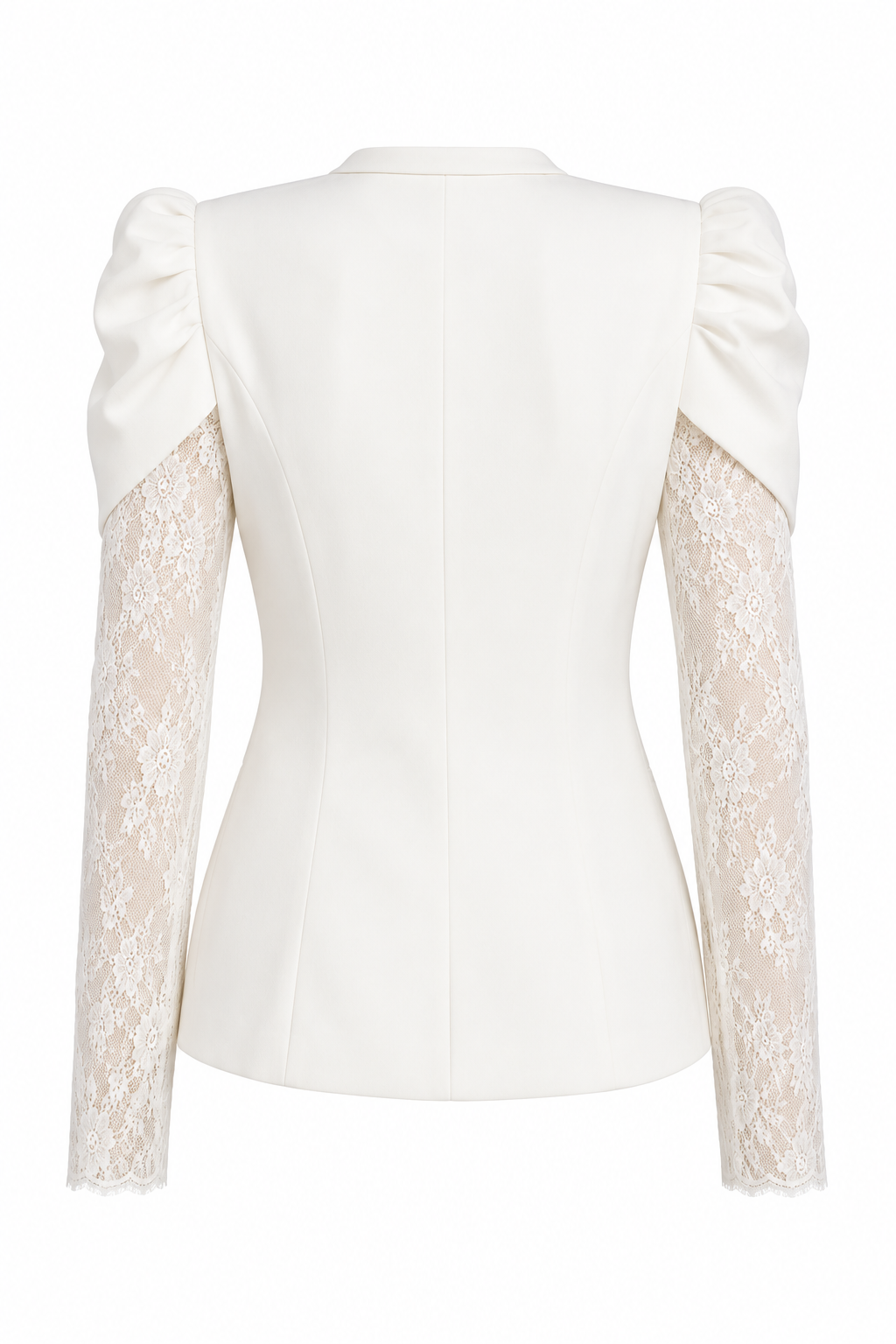 Samira Elegant white lace sleeve blazer