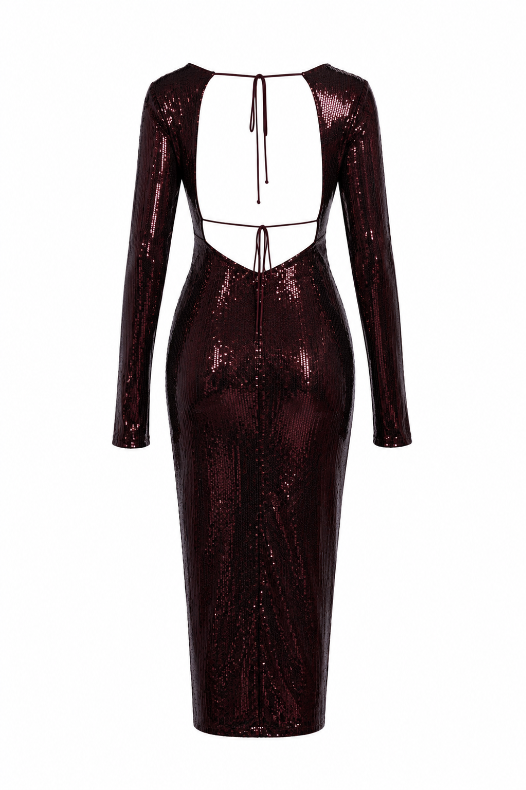 Manila Sequin burgundy bodycon dress shot