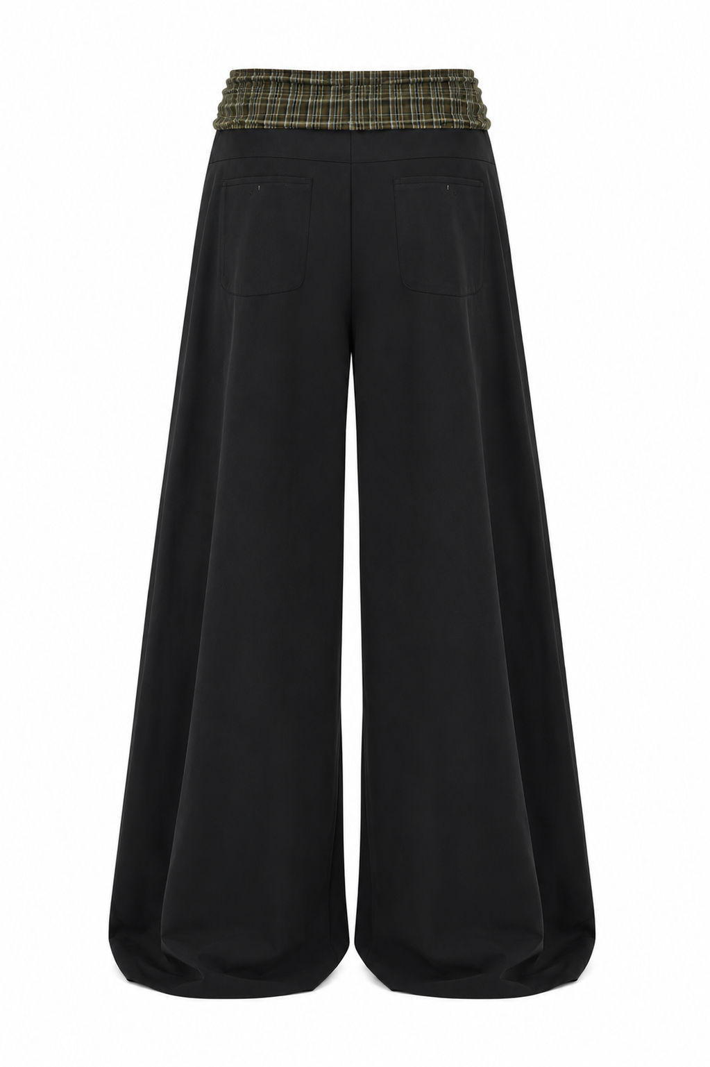Olfa Grid Wide Leg Pants In Black