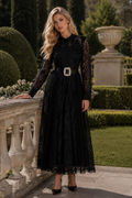 Oyla Elegant black lace maxi dress
