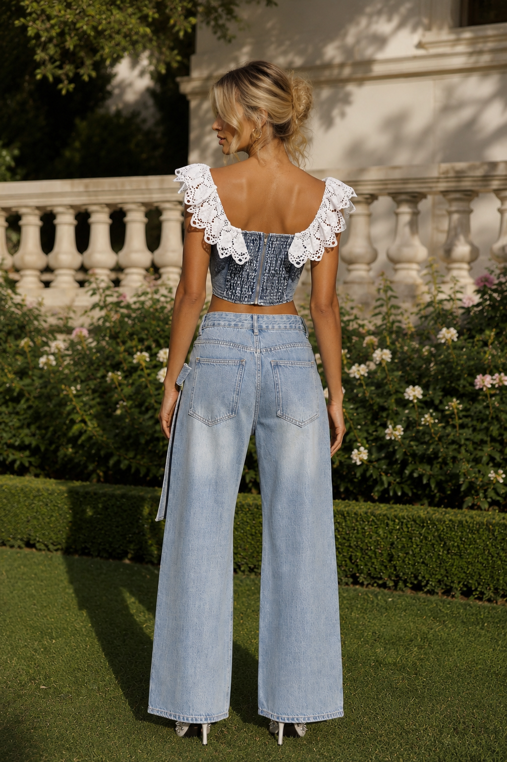 Kira Light blue wide-leg denim jeans