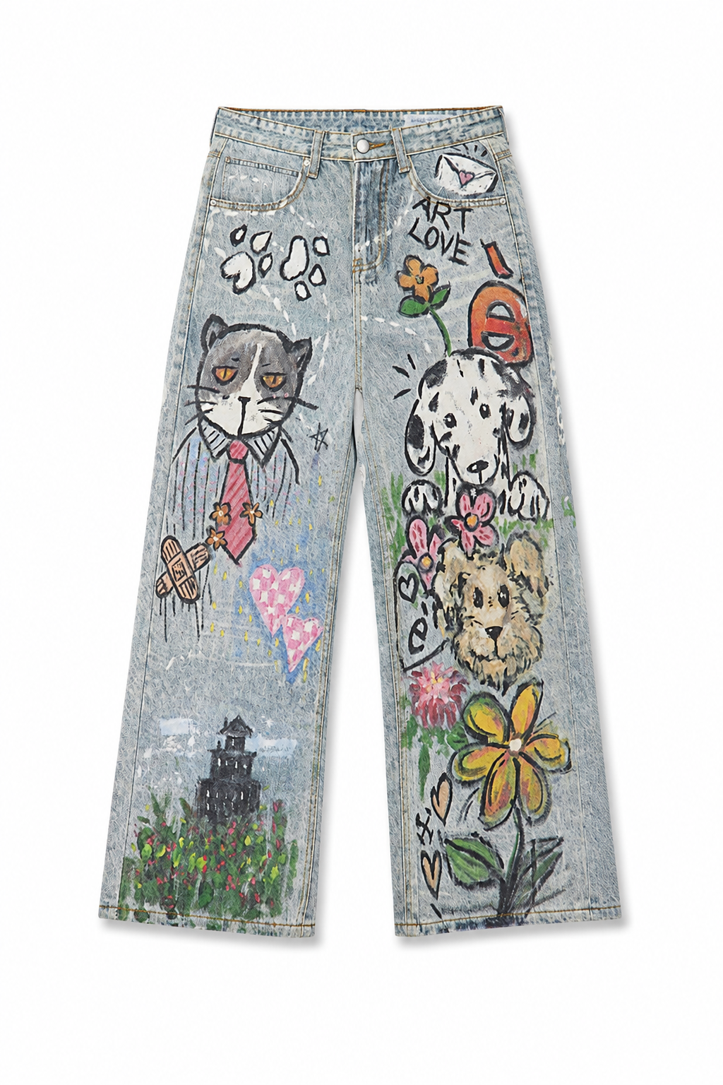 Mira Graffiti art on denim jeans