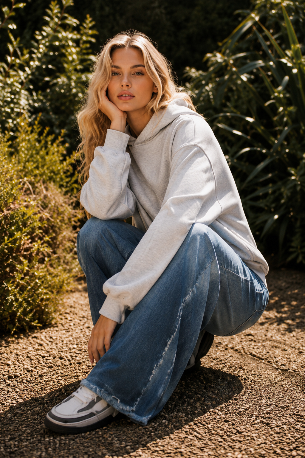 Karima Distressed wide-leg denim Barrel Jeans
