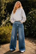 Karima Distressed wide-leg denim Barrel Jeans