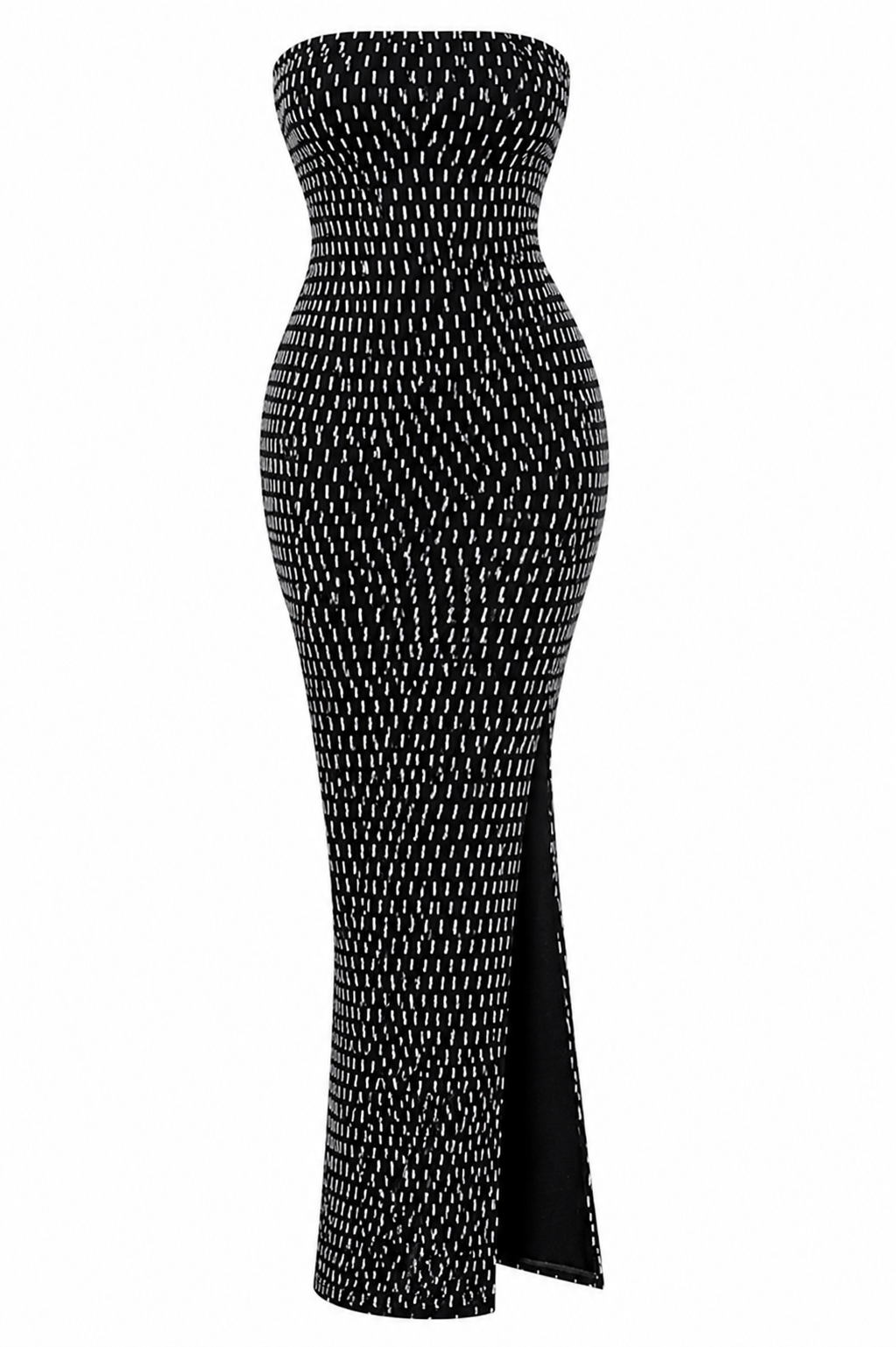 Manel Strapless Rhinestone Maxi Bodycon Dress