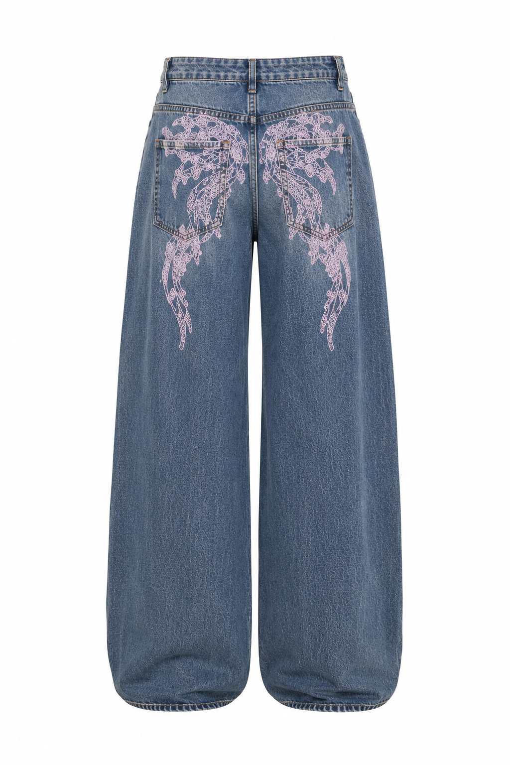 Bow Print Barrel Jeans
