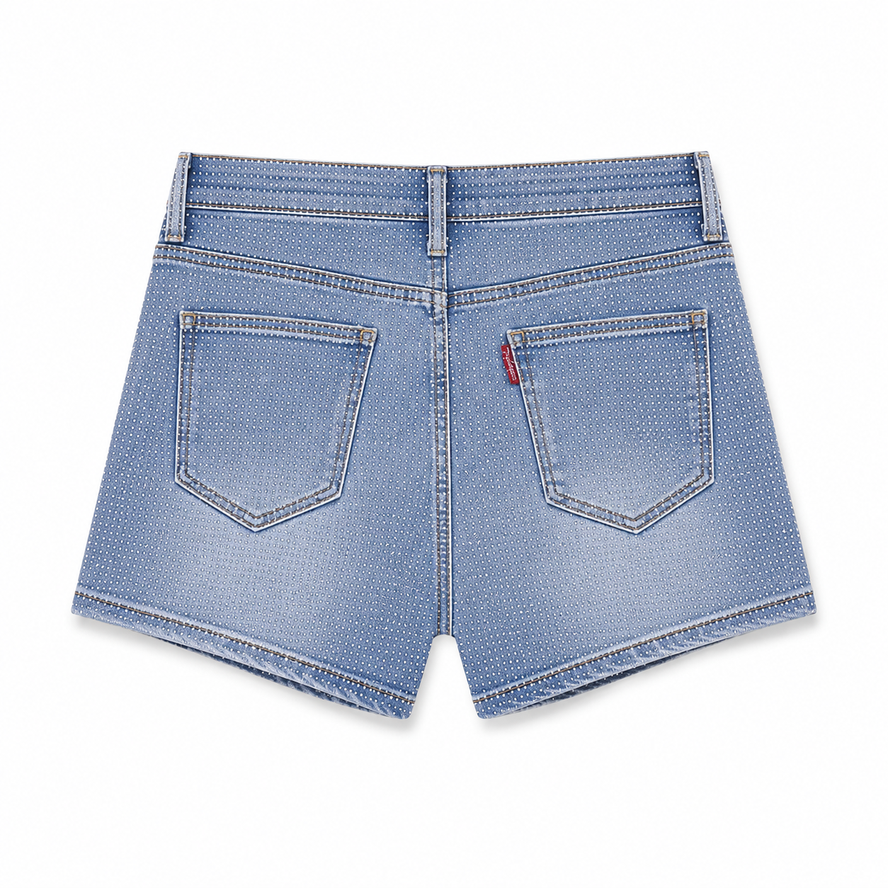 Olga Blue denim shorts with dotted details