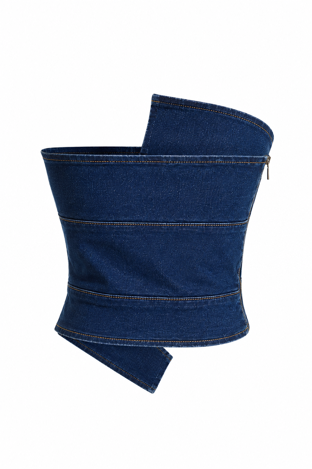 Dorra Off Shoulder denim corset top with studs