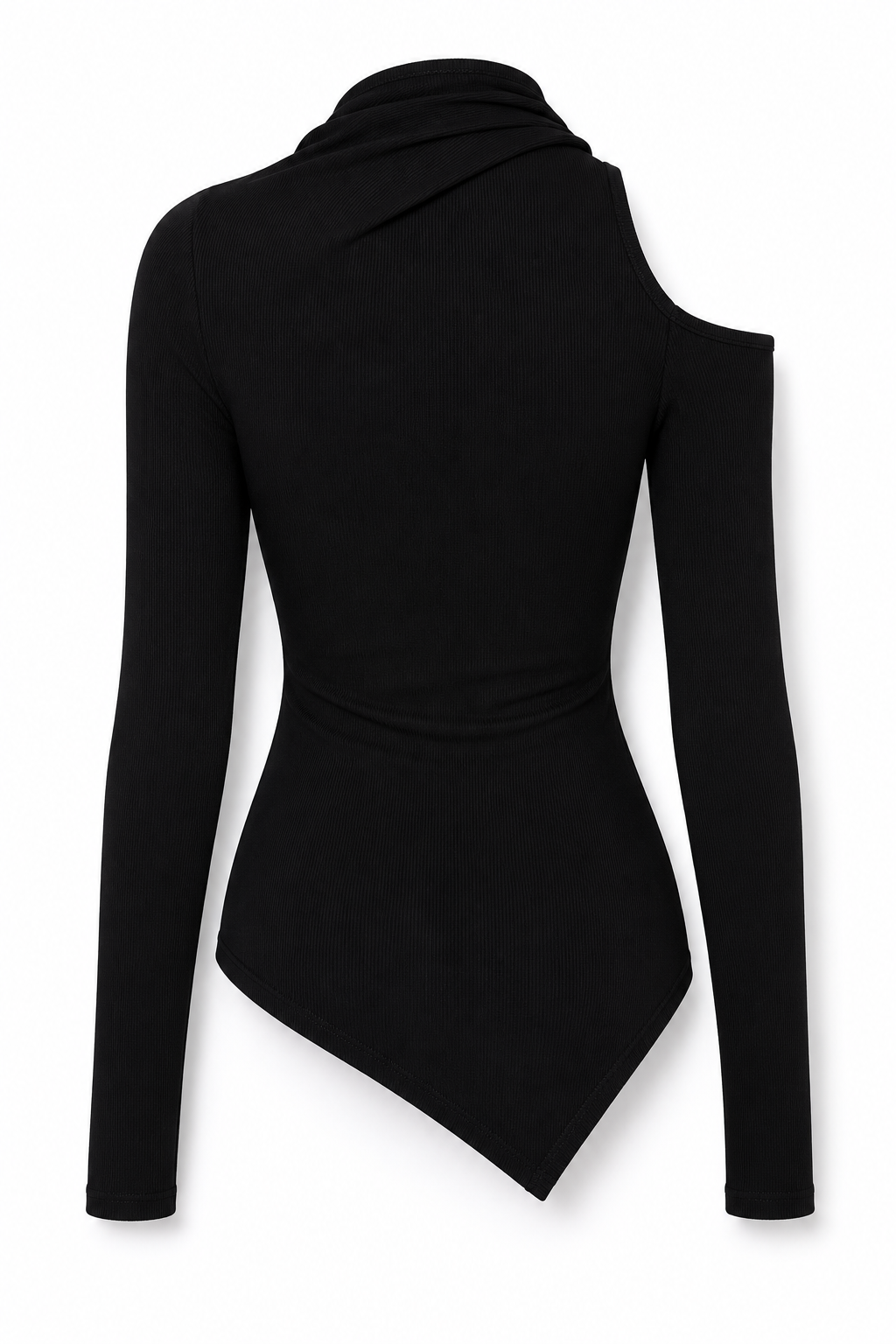 Dorra Asymmetrical black knit sweater top