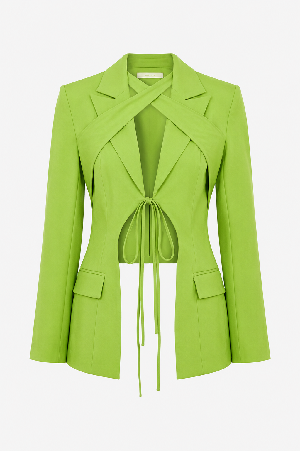 Dorra Bright green wrap blazer design