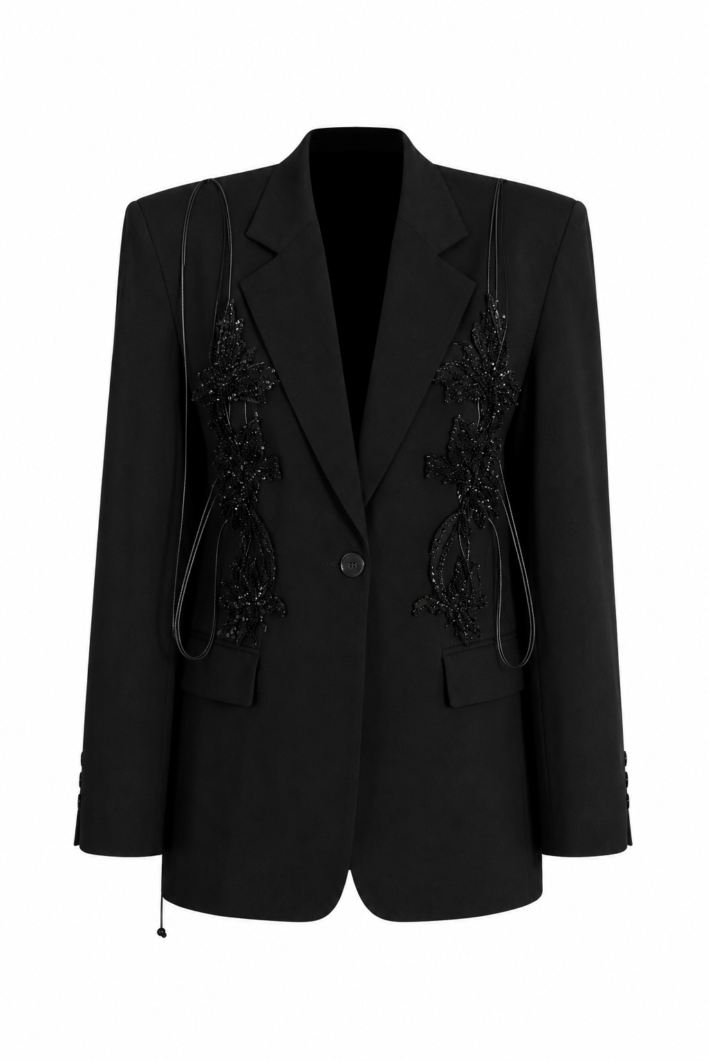 Dorra Black blazer with beaded embellishments