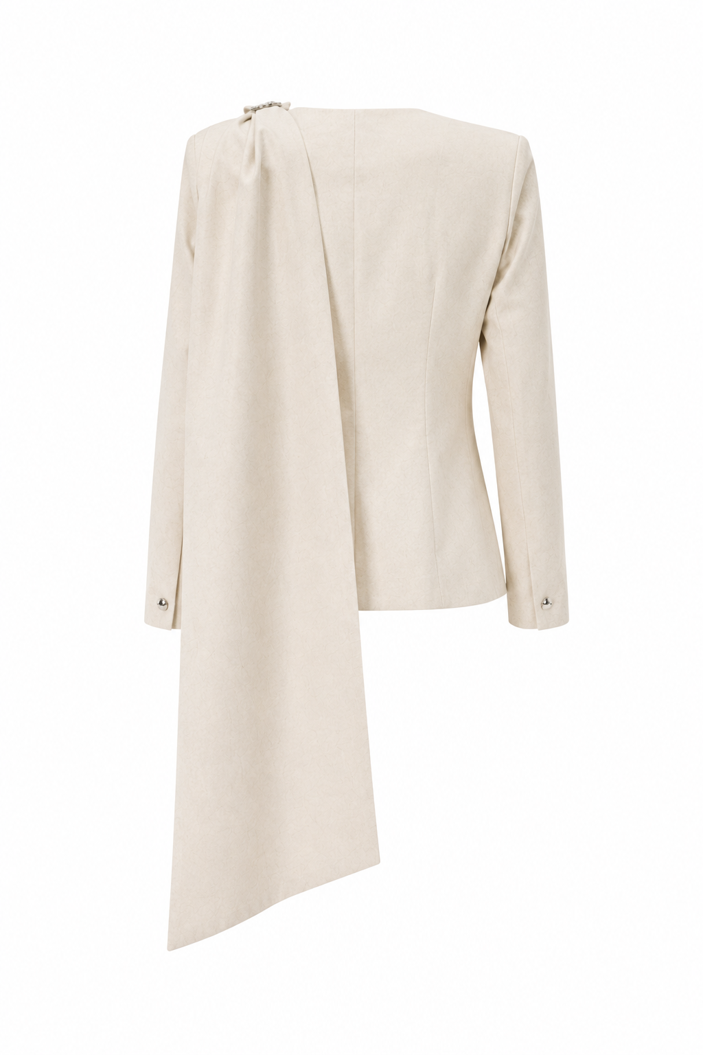 Dorra Beige tailored jacket with cape drape