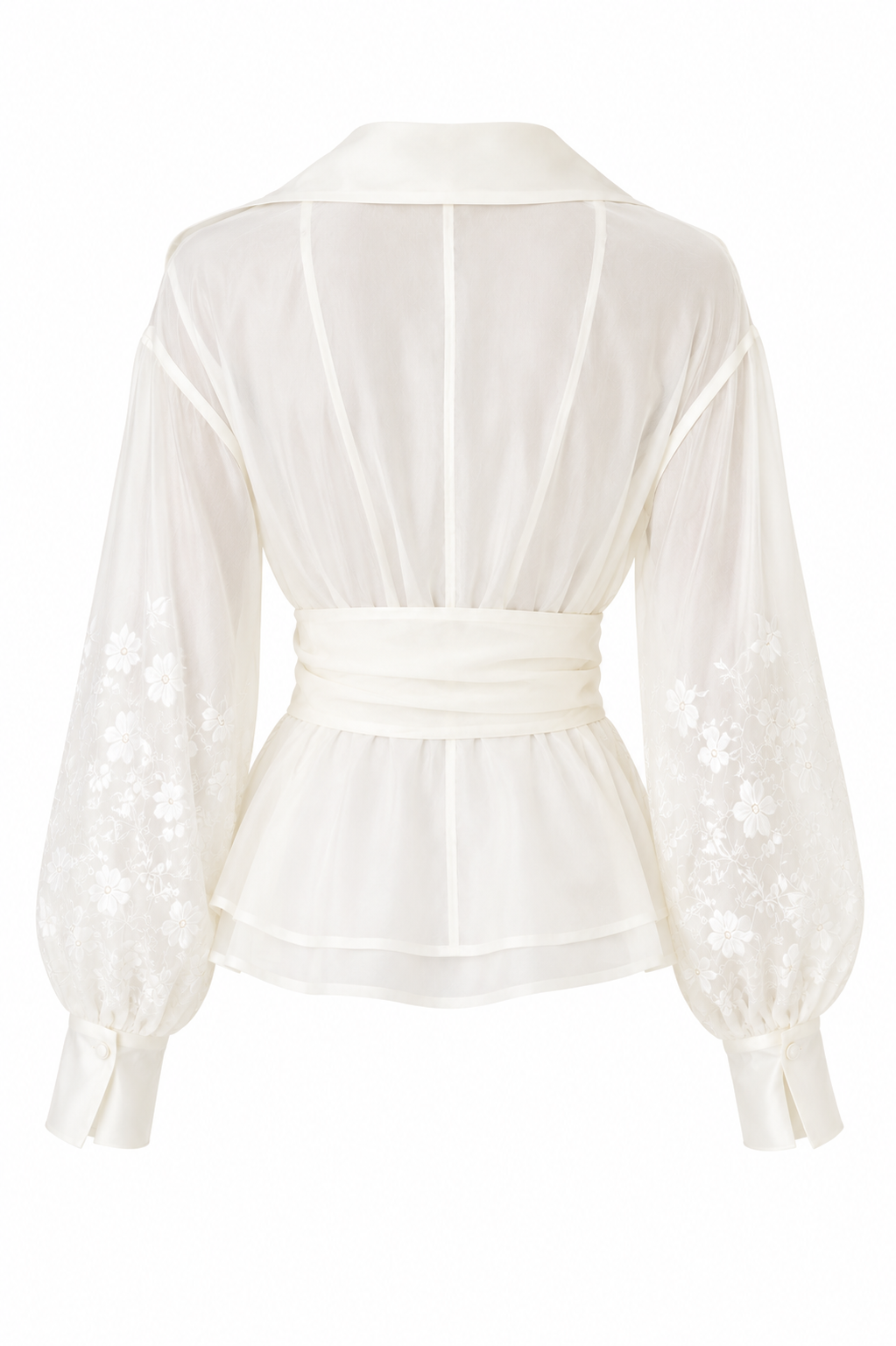 Amira Elegant white embroidered kimono blouse