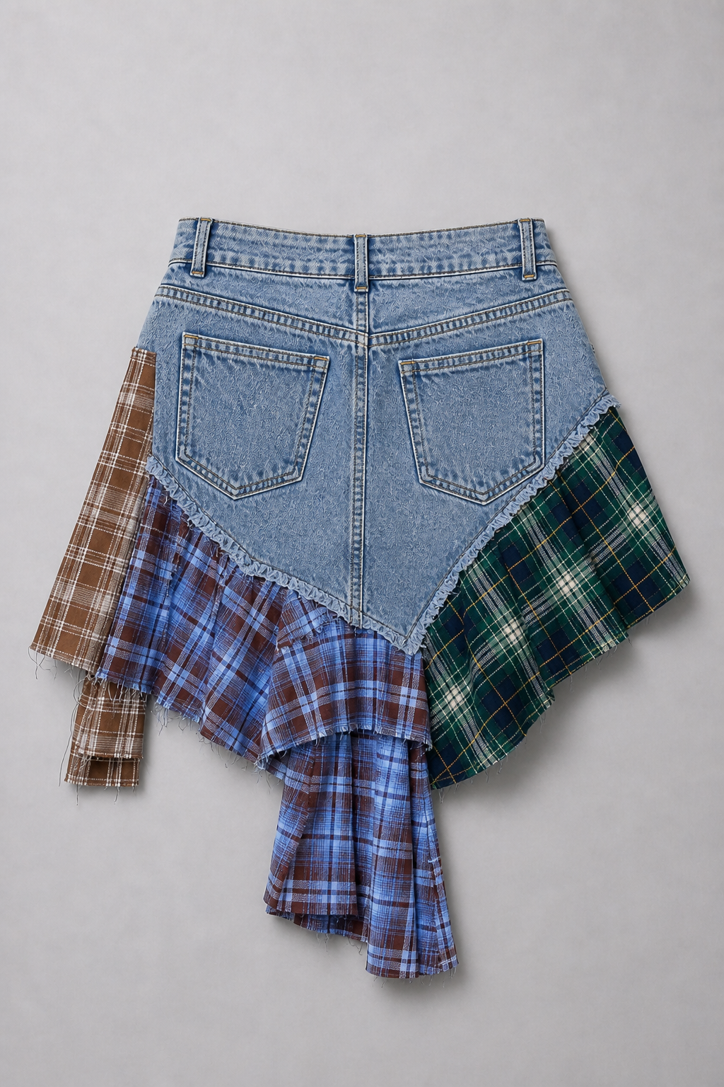 Valyria mini skirt with plaid accents