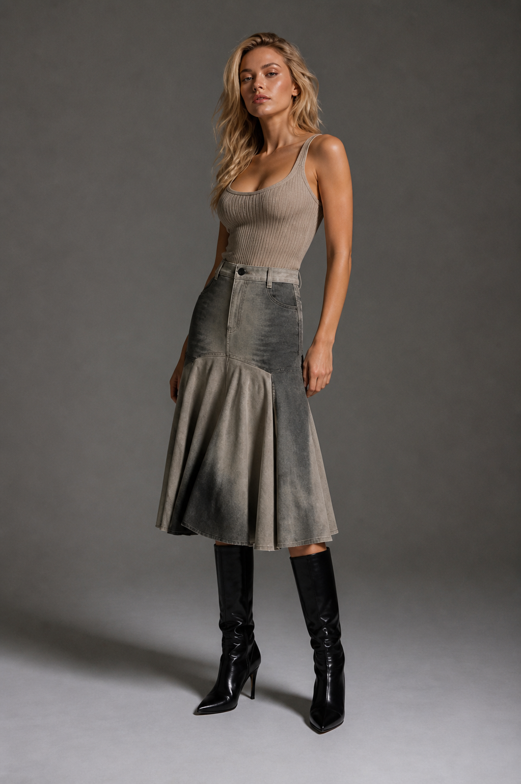 Nada flared skirt with ombre detailing