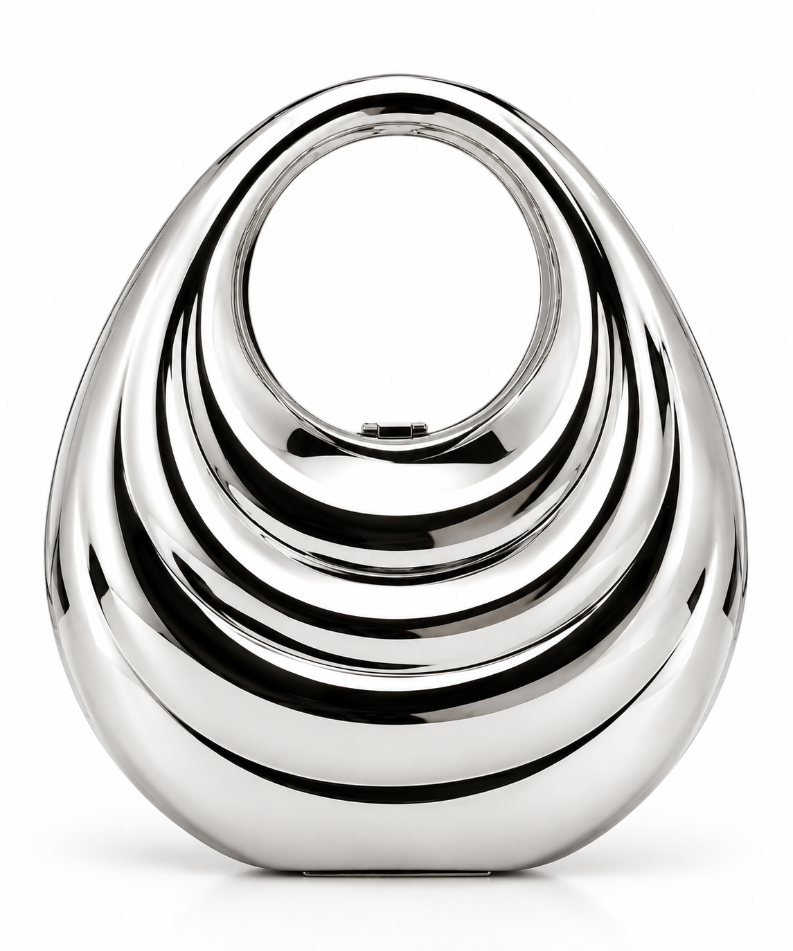 Elara Sculptural Silver Bag