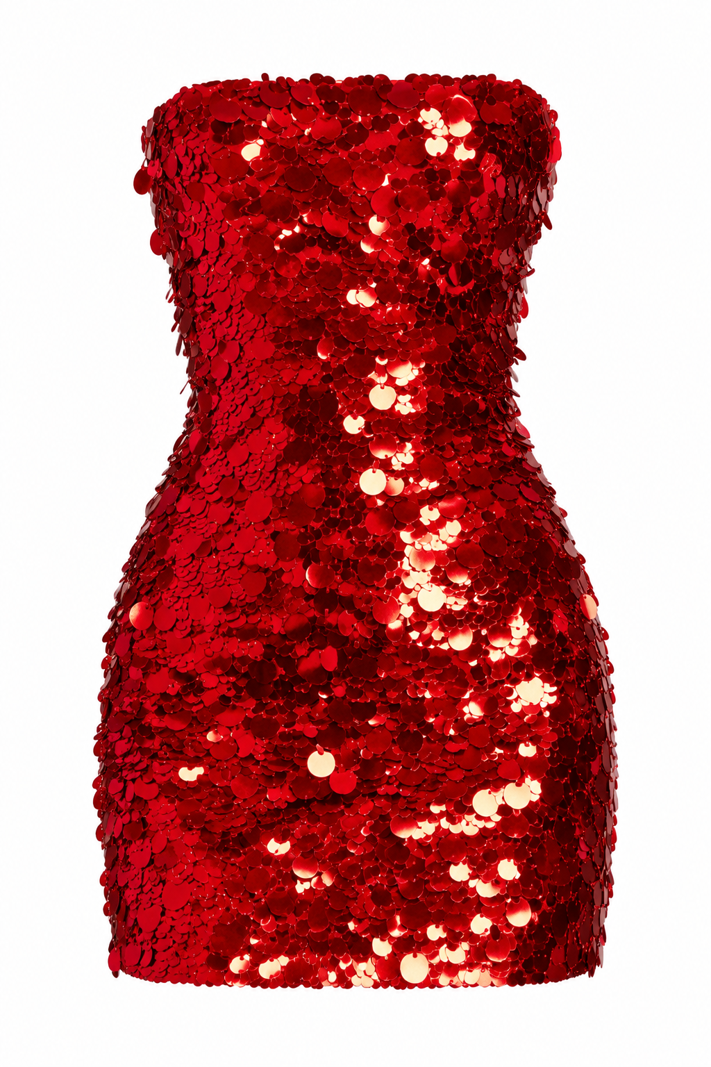 Scarlett Red Sequin Strapless Mini Dress