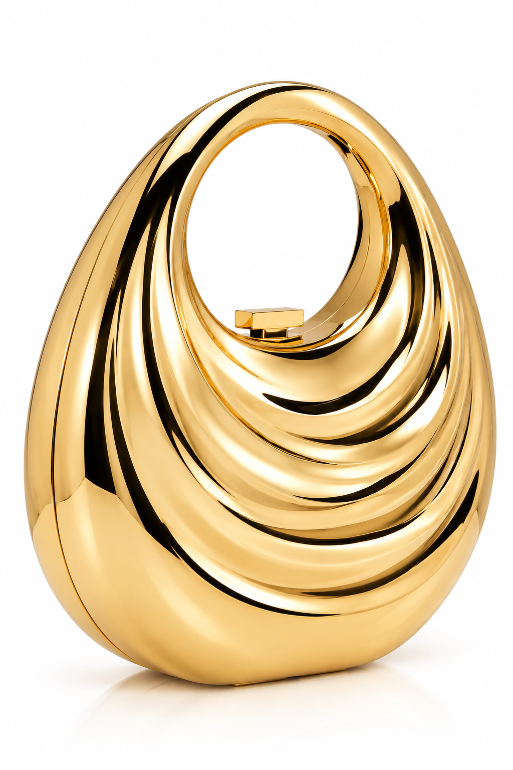 Elara Sculptural Gold Bag