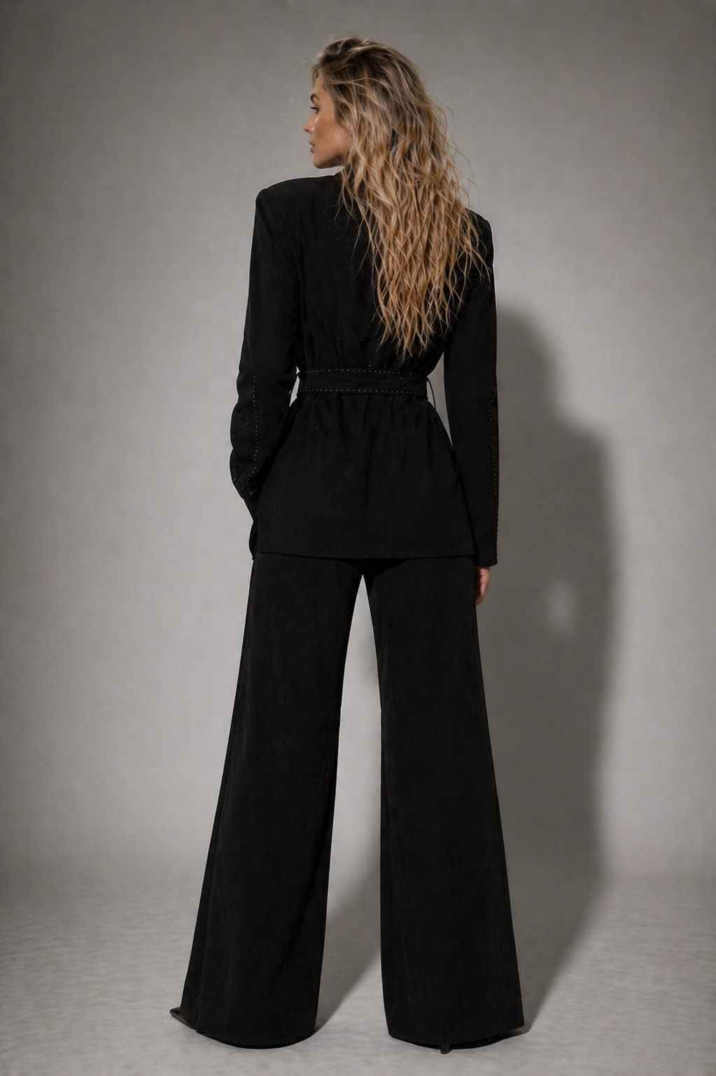 Lace-Tie Blazer & Trouser Set